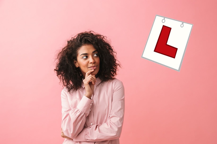 Learner looking at An L Plate