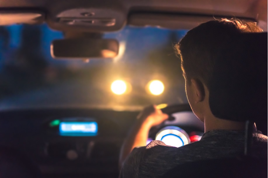 Learner driving at night