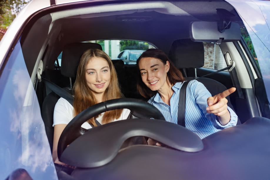 Learner Driver with Parent in Car