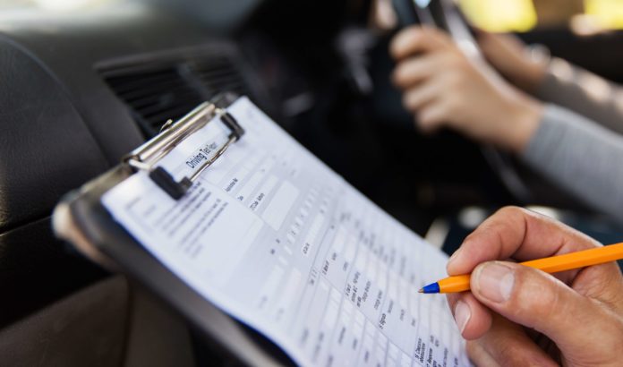 Learner Driver taking her driving test