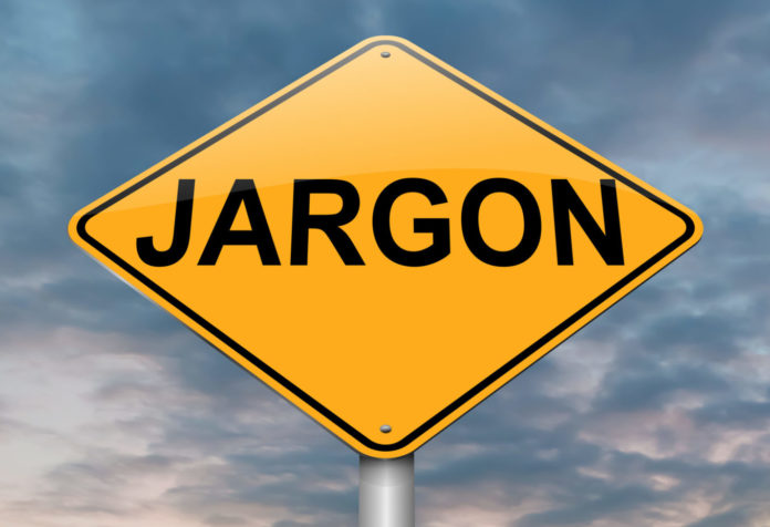 Road sign showing the word Jargon