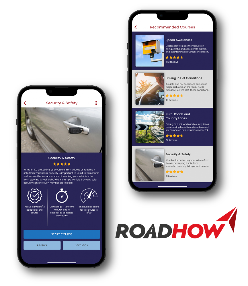 RoadHow app on Iphone with logo