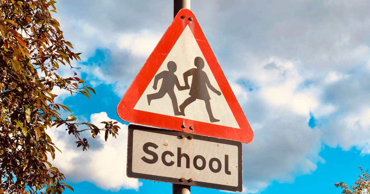 school pedestrian sign