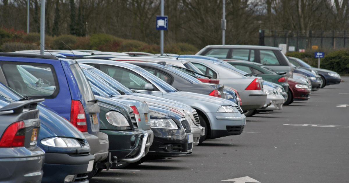 Images of cards parked in a car park