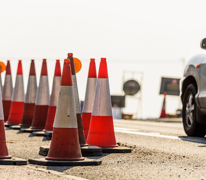 cones in a contraflow system