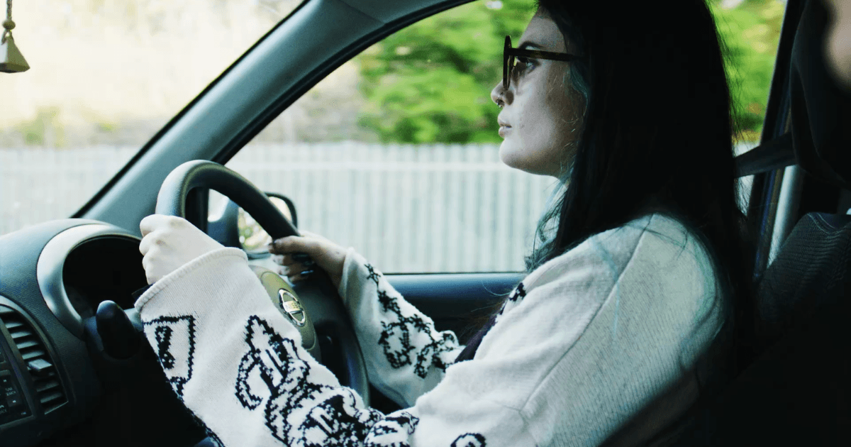 learner driver concentrating