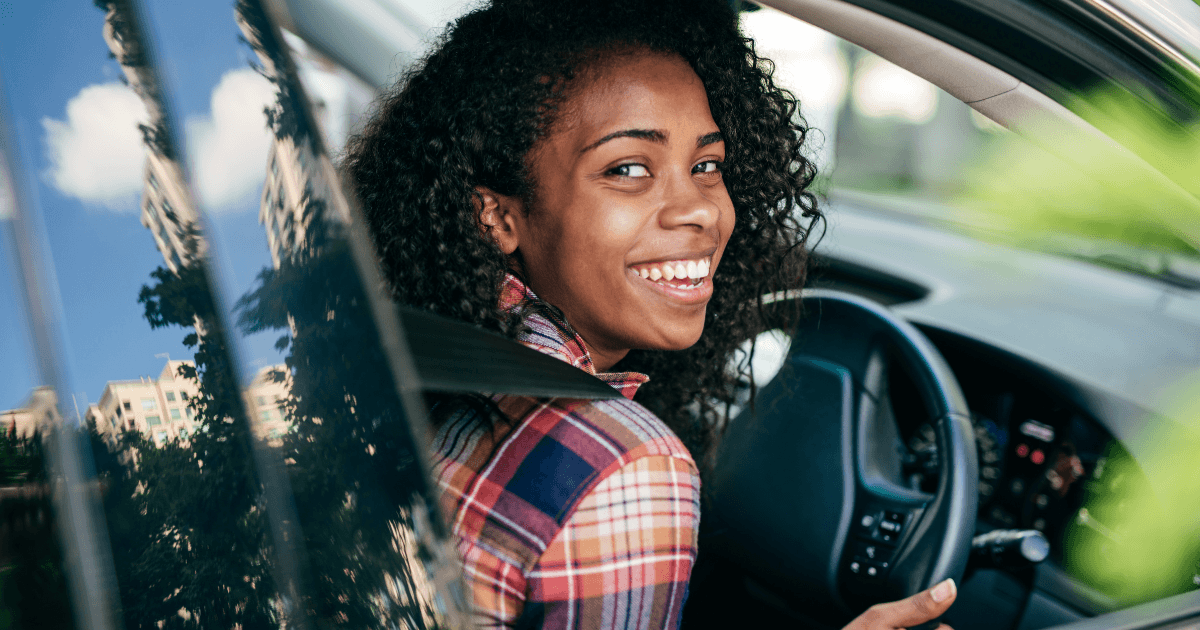 Image of driver in car